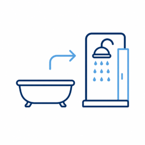 Tub to shower conversion image
